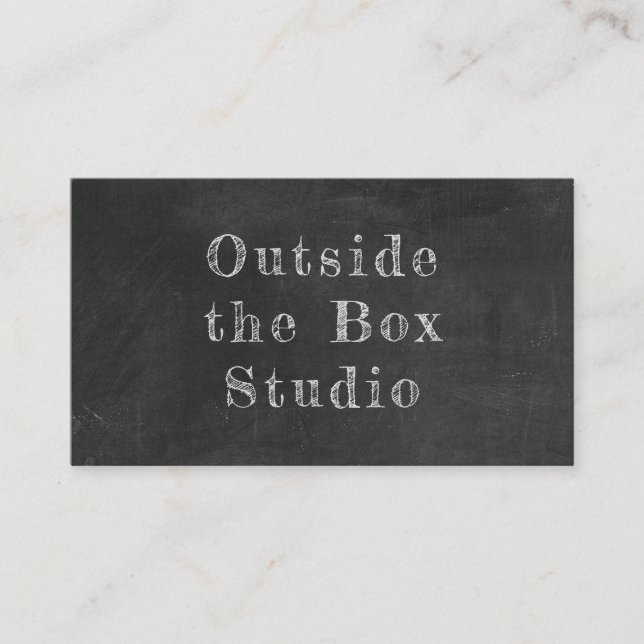 Typographic Chalkboard Business Card Visitenkarte (Vorderseite)