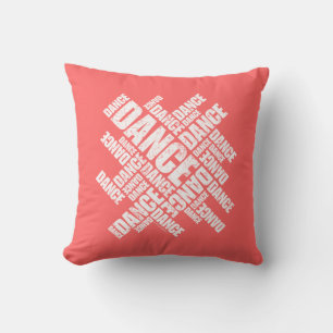 Typographic Dance (Distressed) Throw Pillow Kissen