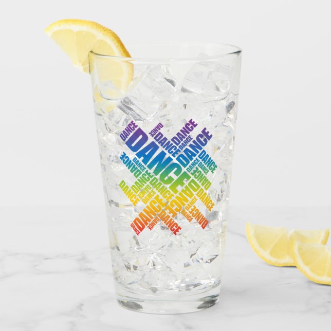 Typographic Dance Glas (Vorderseite Ice)