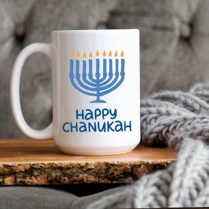 Typographie amusante   Heureux Chanukah Large. Mug
