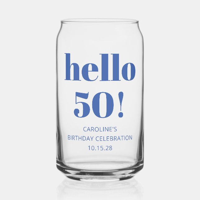 Typographie audacieuse Bleu Moderne 50e anniversai (Recto)