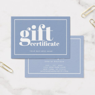Typographie audacieuse Certificat cadeau à deux to