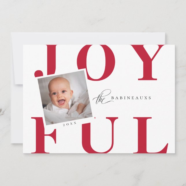 Typographie audacieuse JOYFUL Carte photo de vacan (Devant)
