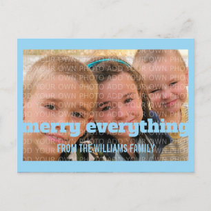 Typographie Bleue Tout Joyer Photo Carte postale