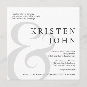 Typographie branchée Invitations de mariage modern