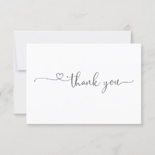 Typographie chic Élégant Carte de remerciements ca