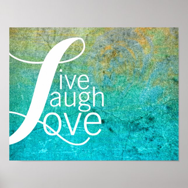 typographie citation poster live rire amour sur bl (Devant)