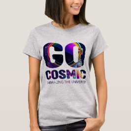 Typographie colorée Allez Tshirt cosmique pour ell