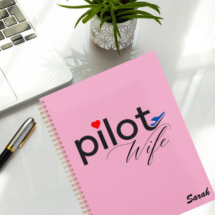 Typographie de femme de pilote & Avion Simple,Mini