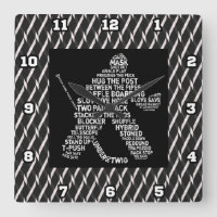 Typographie de gardien de hockey Horloge murale