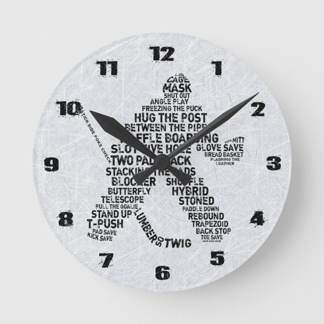 Typographie de gardien de hockey Horloge murale (Recto)