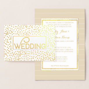 Typographie de l'huile d'or Confetti Invitations d