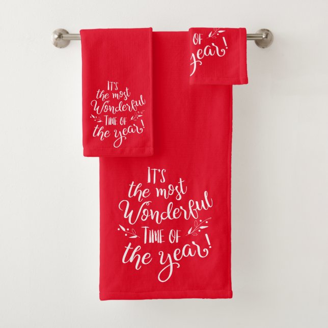 Typographie de Noël moderne rouge Merveilleux TIme (En situation)