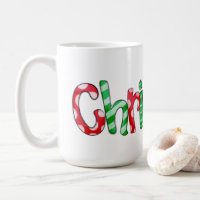 Typographie de Noël Rouge Green Festive Café Mug