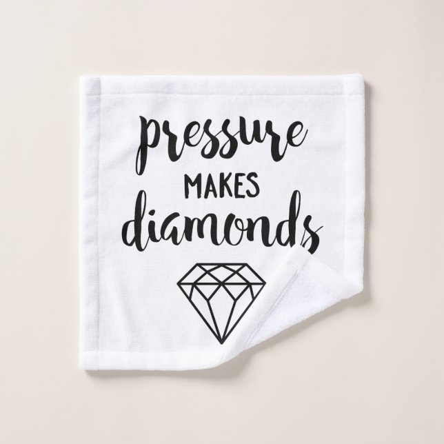 Typographie de script "La pression fait des diaman (Gant de toilette)