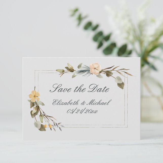 Typographie de script mimimal Enregistrer la carte (Debout devant)