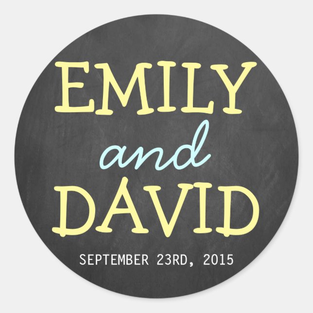 Typographie de tableau moderne Stickers de mariage (Devant)