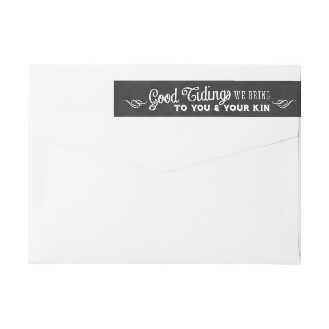 Typographie de tableau noir Étiquette de Noël (Dos)