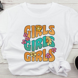 Typographie des années 70 "Girls" T-shirt de base