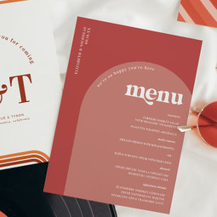 Typographie des années 70 rétro   Menu Mariage