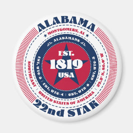 Typographie du cercle de l'Alabama Magnet souvenir