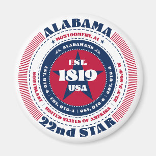 Typographie du cercle de l'Alabama Magnet souvenir