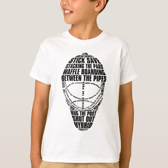 Typographie du masque de gardien de hockey T-shirt (Devant)