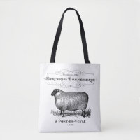 Typographie du mouton français vintage Sac fourre-