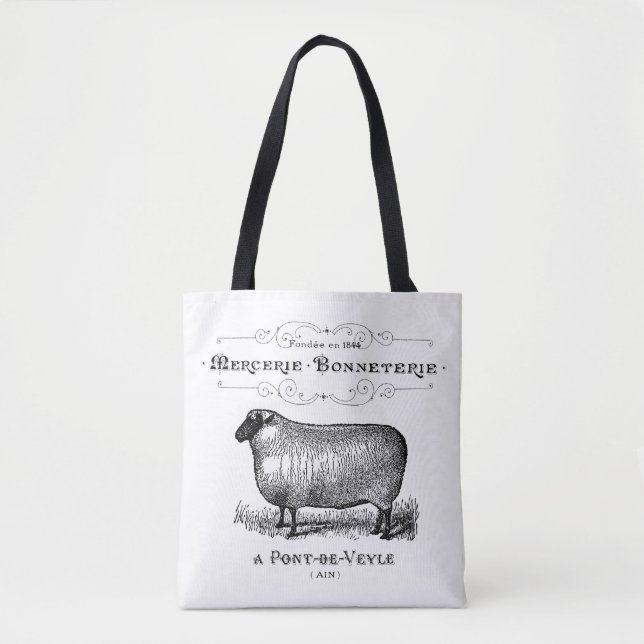 Typographie du mouton français vintage Sac fourre- (Devant)