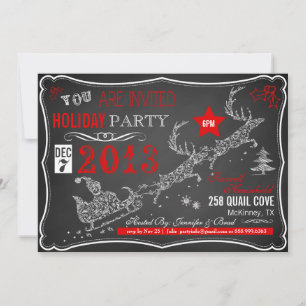 Typographie du tableau noir Invitation à la fête d