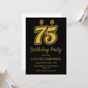typographie élégante invitations 75e anniversaire