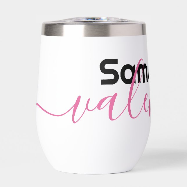 Typographie élégante Nom Valentine Bouteille d'eau (Avant)