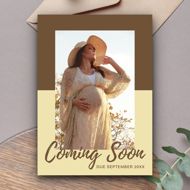 Typographie élégante Photo Faire-part de grossesse (Créateur téléchargé)