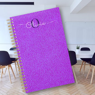 Typographie en peau de chèvre violet Planificateur