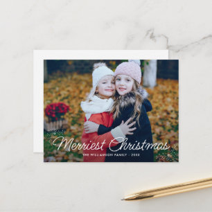 typographie famille carte photo de noël