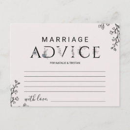 Typographie florale Cartes de conseil de mariage