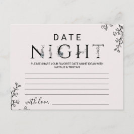 Typographie florale Date Nuit Idée Cartes