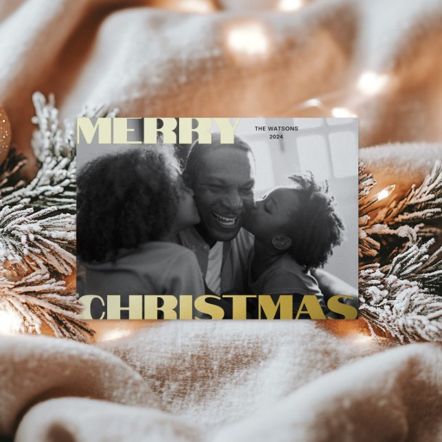 Typographie gras Foil Carte photo de vacances (Créateur téléchargé)