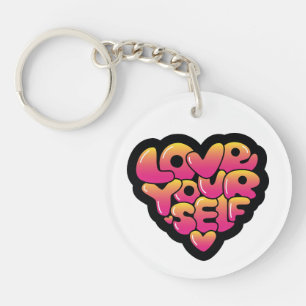 Typographie « Love Yourself » Autocollant en forme