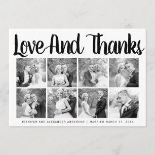 Typographie mariage Merci huit photo collage