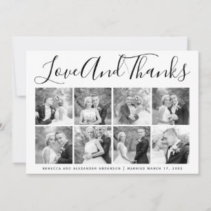 Typographie mariage Merci huit photo collage