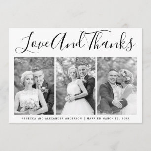 Typographie mariage Merci trois photo collage