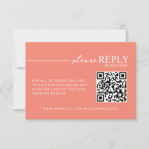 Typographie minimale Coral QR carte RSVP