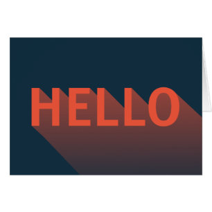 Typographie moderne bleu foncé et orange Hello