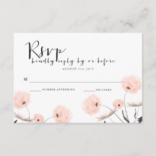 Typographie moderne Dandelion Wedding Carte RSVP