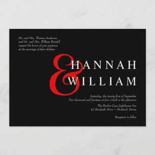 Typographie moderne et élégante Invitations de mar