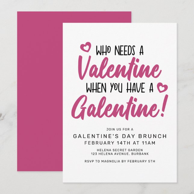 Typographie moderne Invitation de Brunch de la Sai (Devant / Derrière)