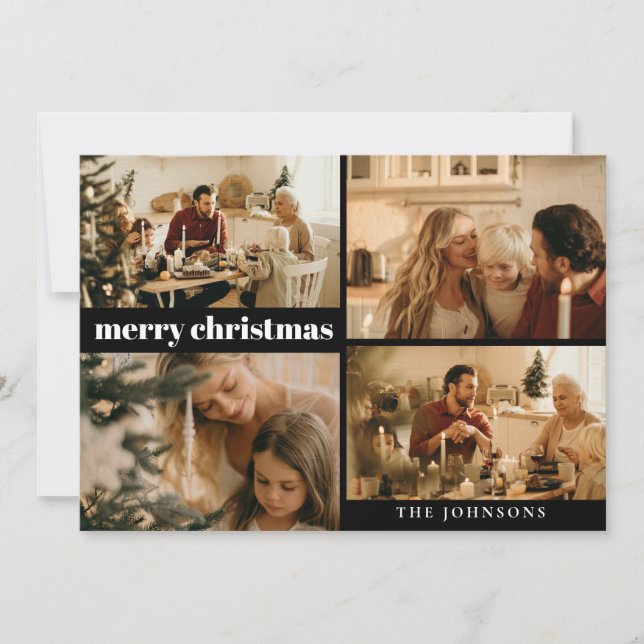 Typographie moderne Joyeux Noël Carte de vacances (Devant)