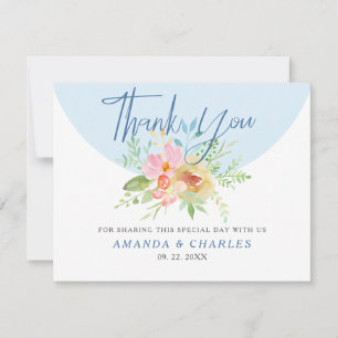 Typographie moderne Merci Fleurs colorées