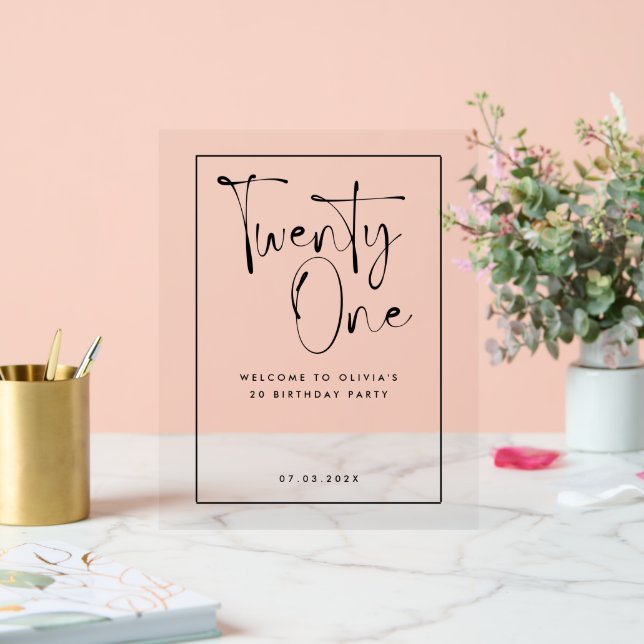 Typographie moderne noir blanc 21 anniversaire pho (Mariage)
